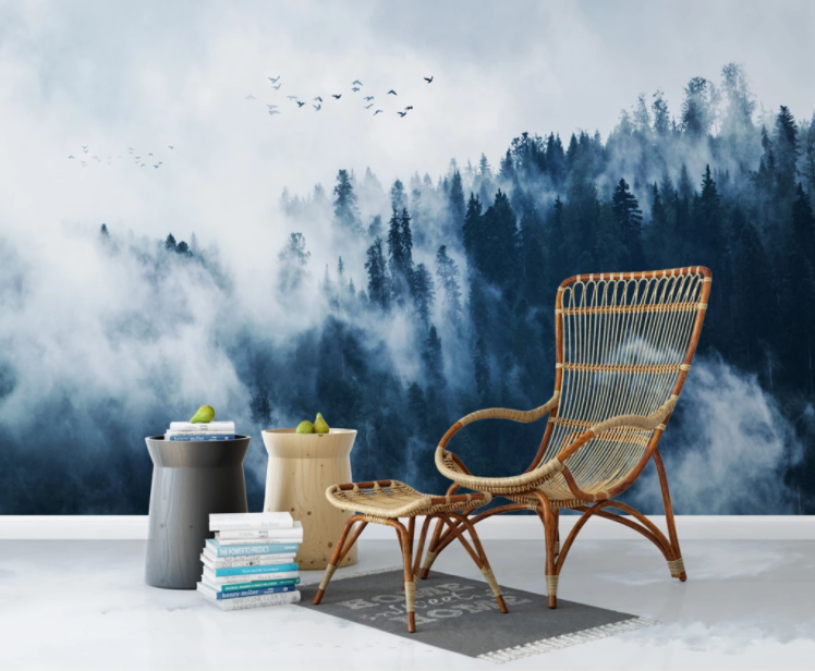 3D Foggy Forest WC766 Wall Murals