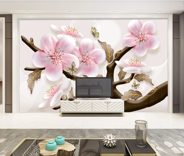 3D Large Plum WC2192 Wall Murals