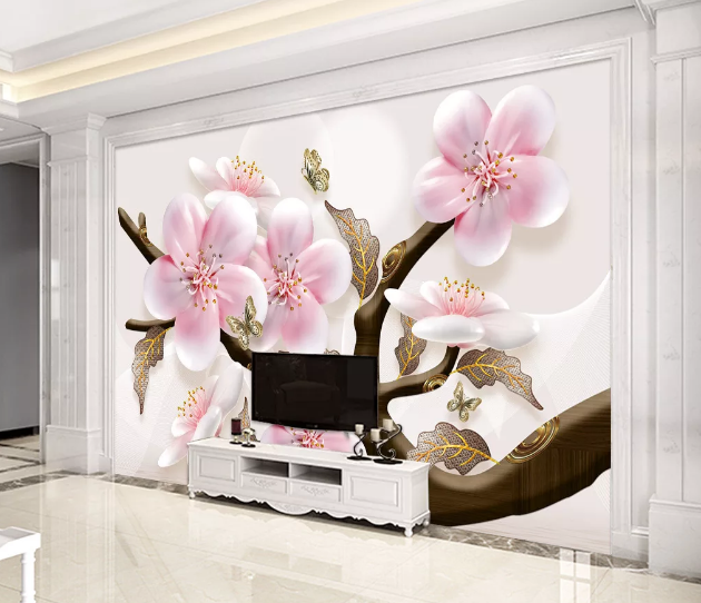 3D Large Plum WC2192 Wall Murals