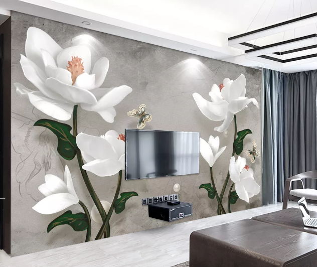 3D Pure Flower WC1934 Wall Murals