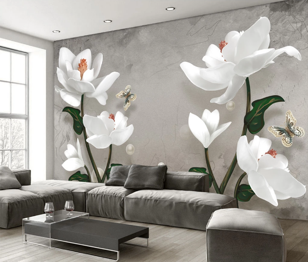 3D Pure Flower WC1934 Wall Murals