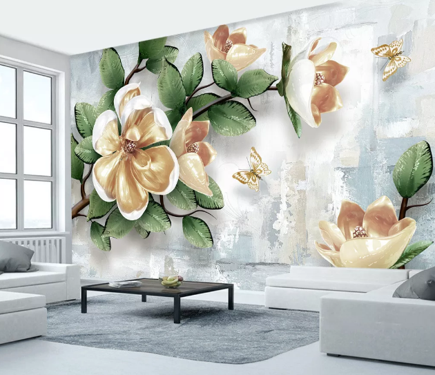 3D Yellow Flower WC1801 Wall Murals