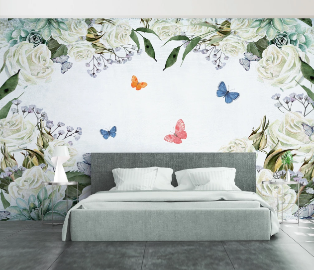 3D White Rose WC1078 Wall Murals