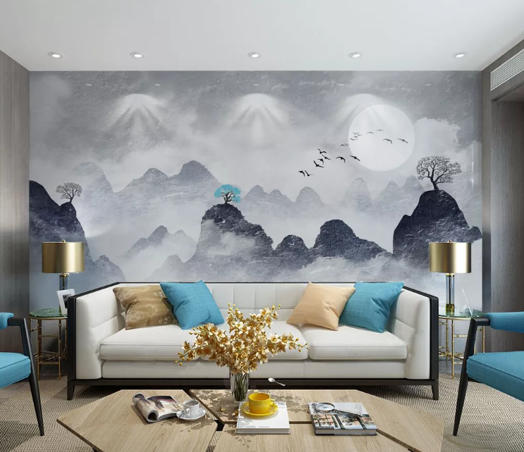 3D Cliff Tree WC2342 Wall Murals