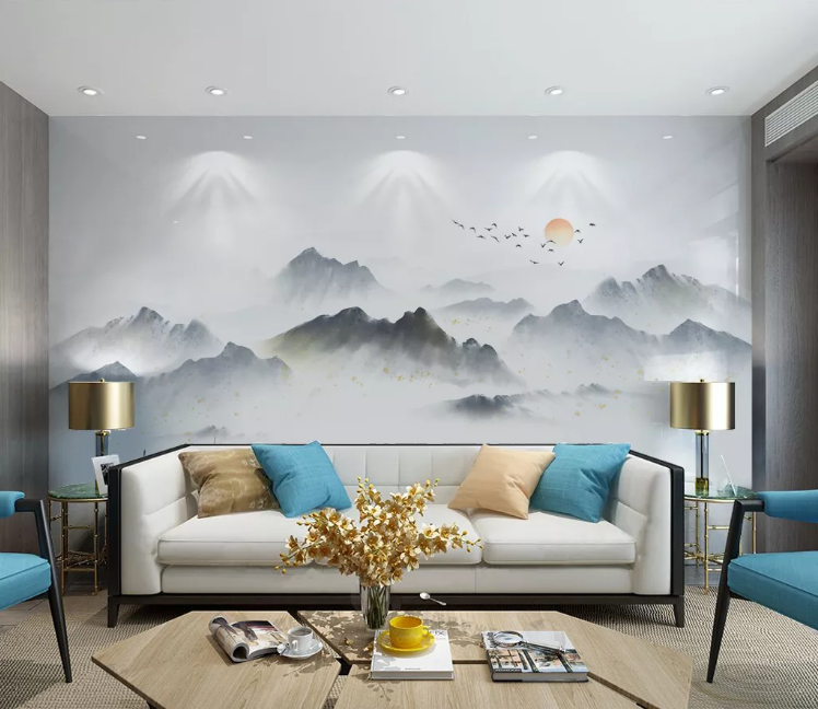 3D Sun Mountain WC2330 Wall Murals