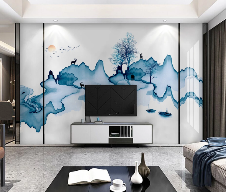 3D Mountain Deer WC2305 Wall Murals