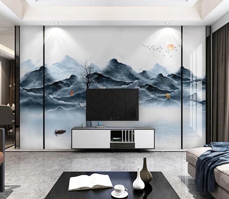 3D Mountain Canyon WC2302 Wall Murals