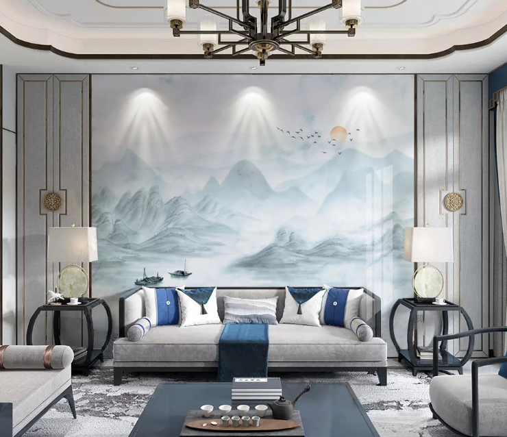 3D Mountain Lake WC2300 Wall Murals