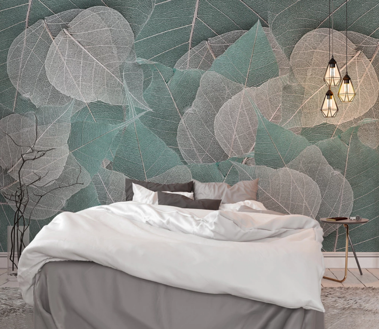 3D Texture Leaves WC2271 Wall Murals