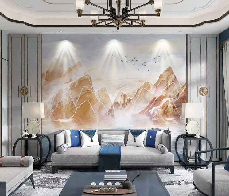 3D Blue Lake WC2236 Wall Murals