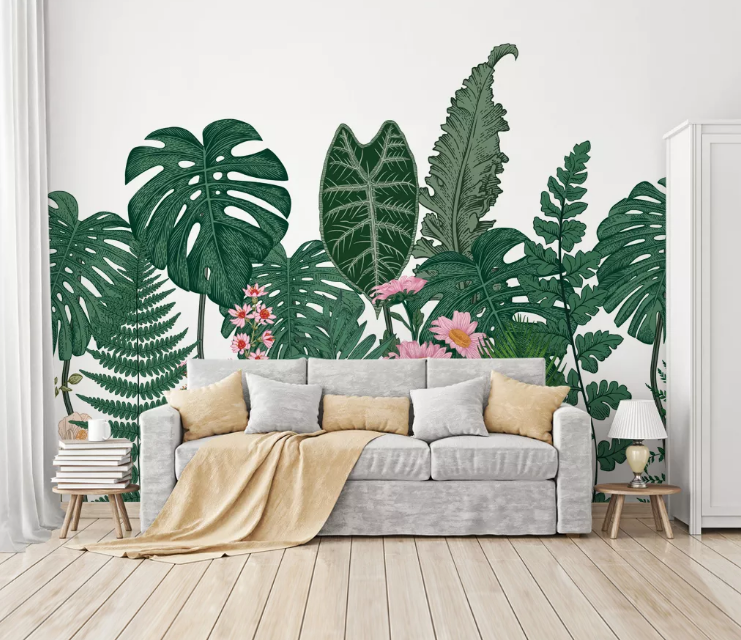 3D Chrysanthemum Leaves WC2098 Wall Murals