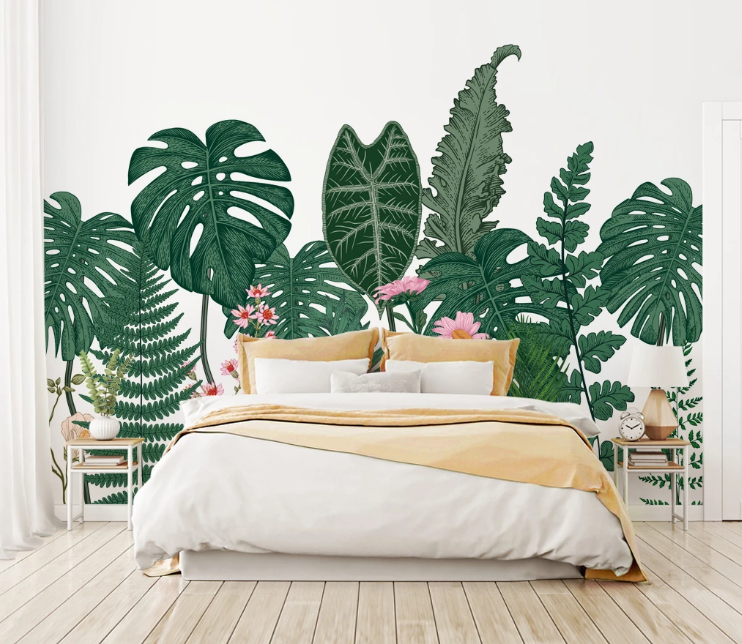 3D Chrysanthemum Leaves WC2098 Wall Murals