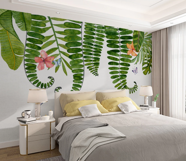 3D Flower Butterfly WC2048 Wall Murals