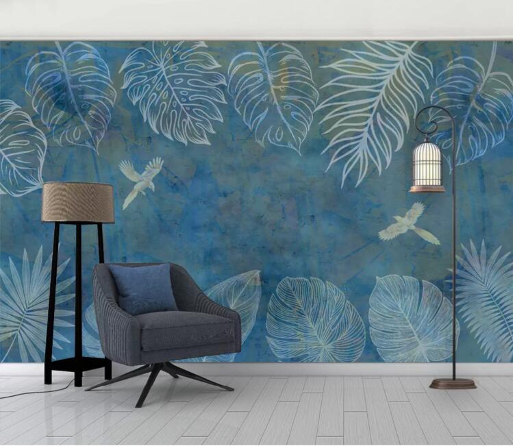 3D Doodle Leaf Bird WC2341 Wall Murals