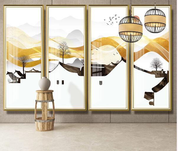 3D House Wall WC1804 Wall Murals