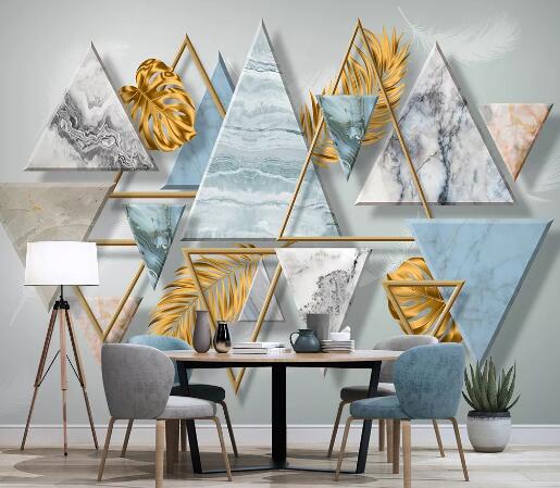 3D Triangle Leaf WC2784 Wall Murals