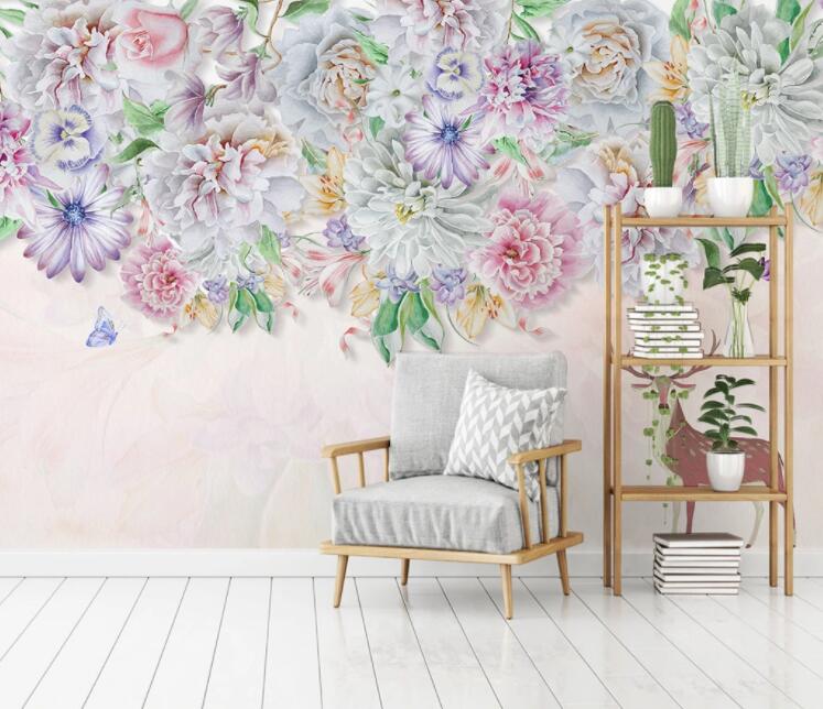 3D Lush Peony Flower WC961 Wall Murals