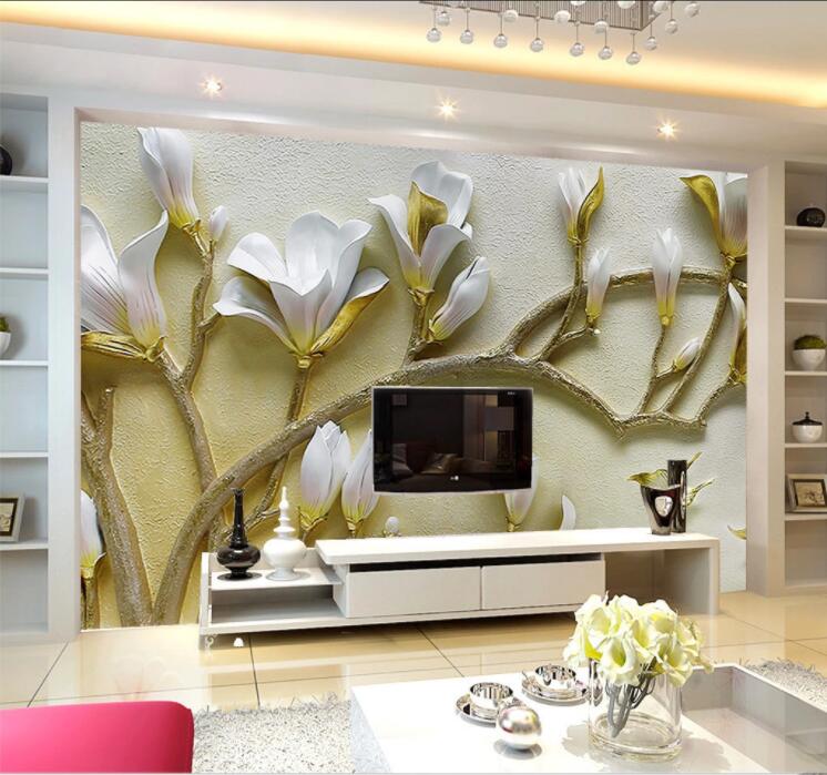 3D Lily Butterfly WC898 Wall Murals