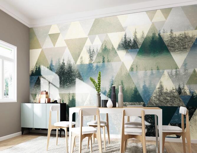 3D Triangle Forest WC1706 Wall Murals