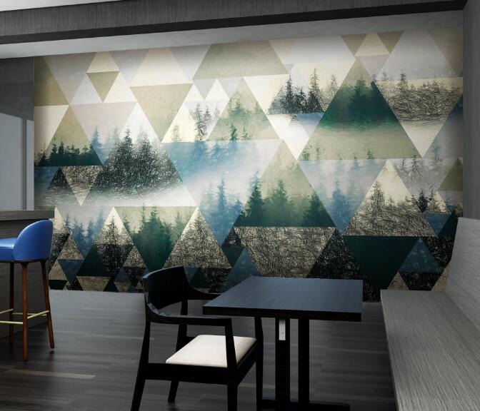 3D Triangle Forest WC1706 Wall Murals