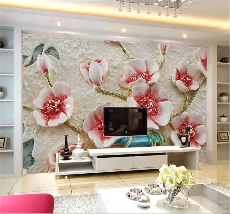 3D Carved Plum WC852 Wall Murals