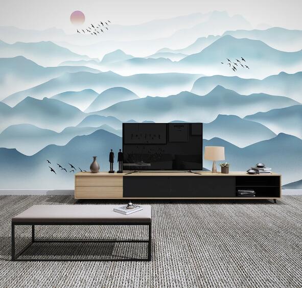 3D Blue Mountain WC1619 Wall Murals