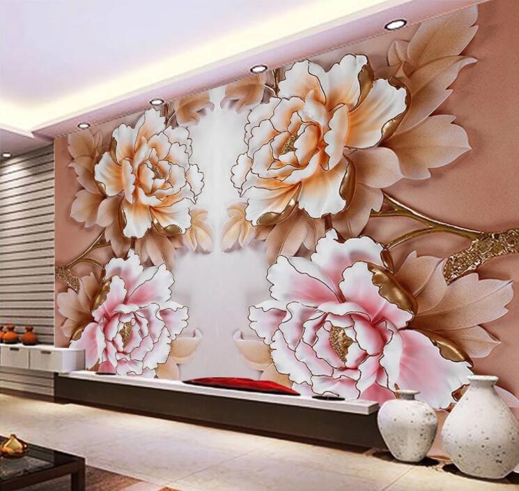 3D Fugui Peony WC850 Wall Murals