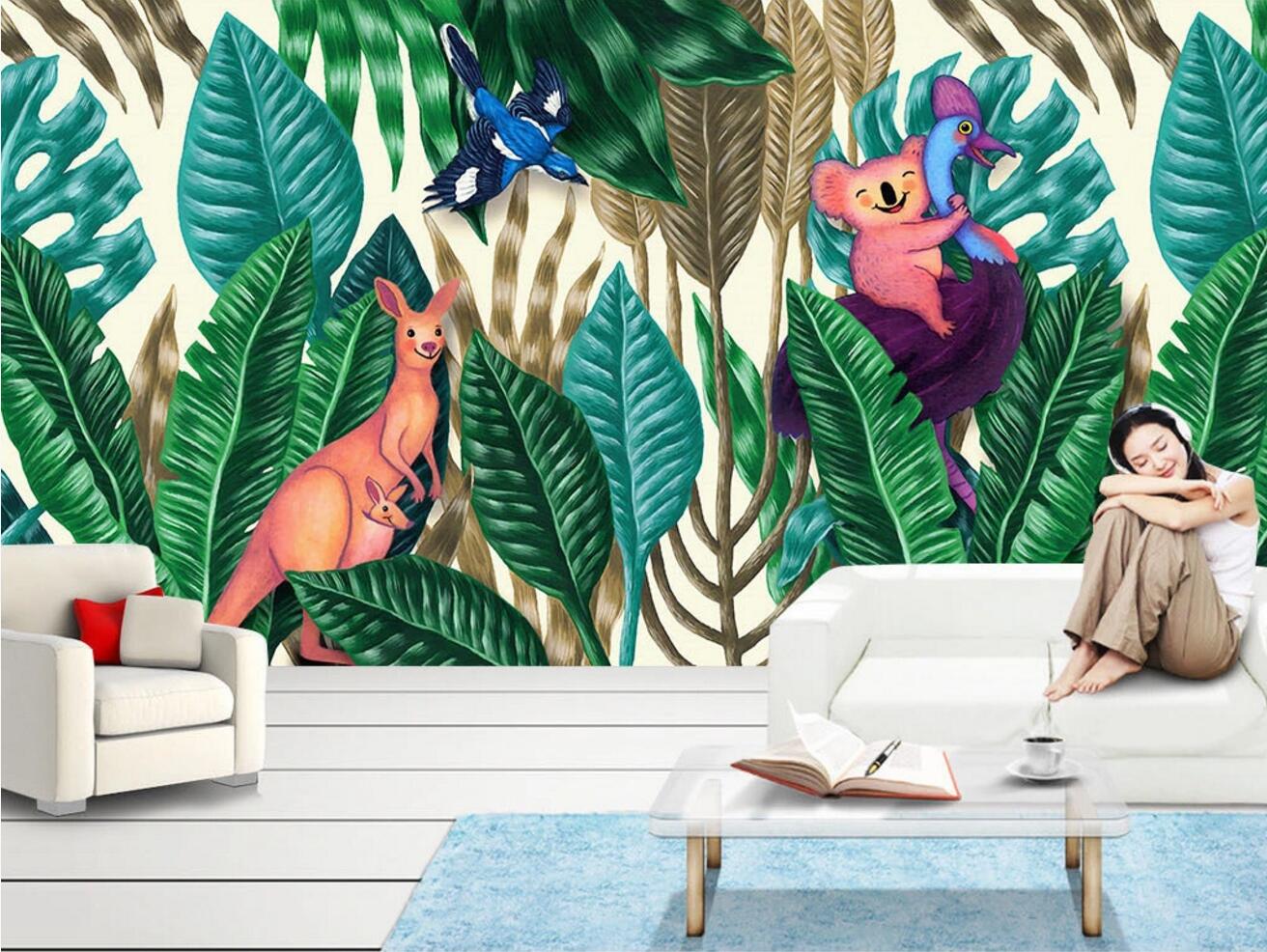 3D Koala Kangaroo WC383 Wall Murals