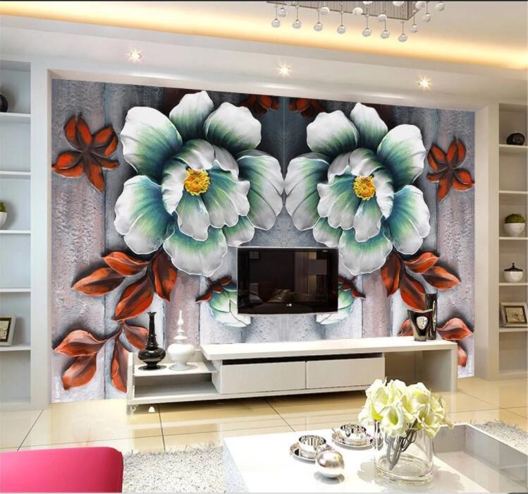 3D Green Flower WC851 Wall Murals