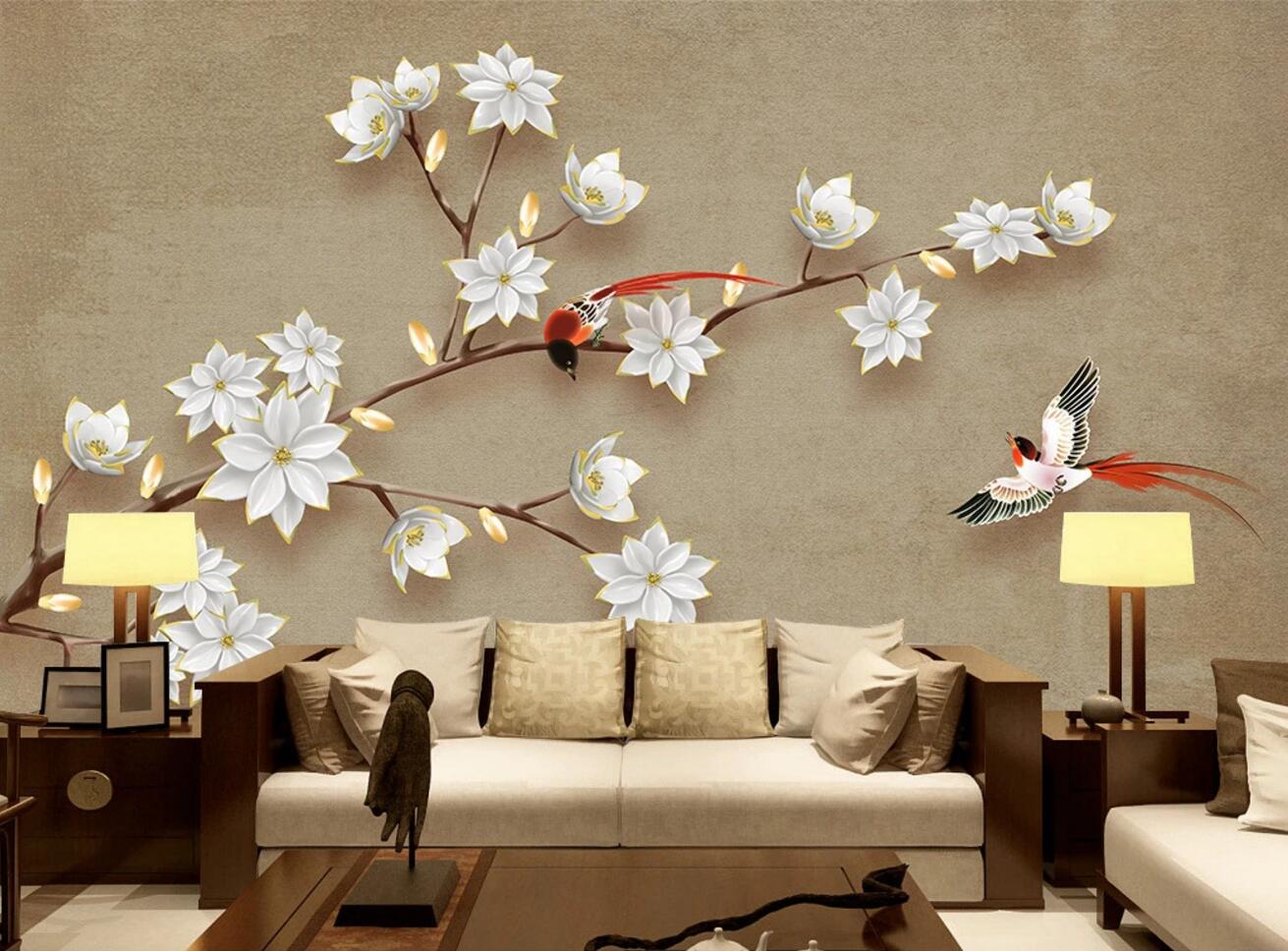 3D Delphinium Flower WC381 Wall Murals