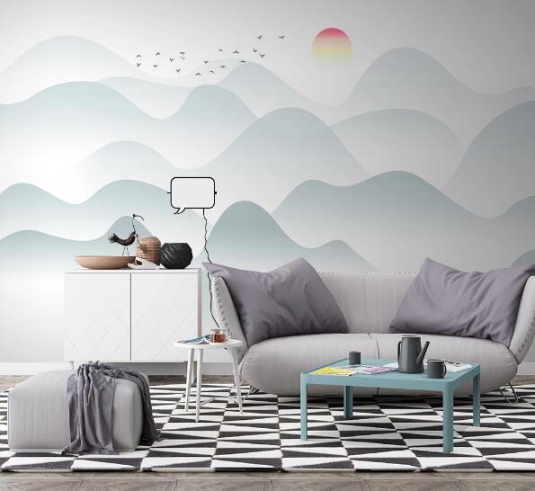 3D Sun Mountain WC1514 Wall Murals