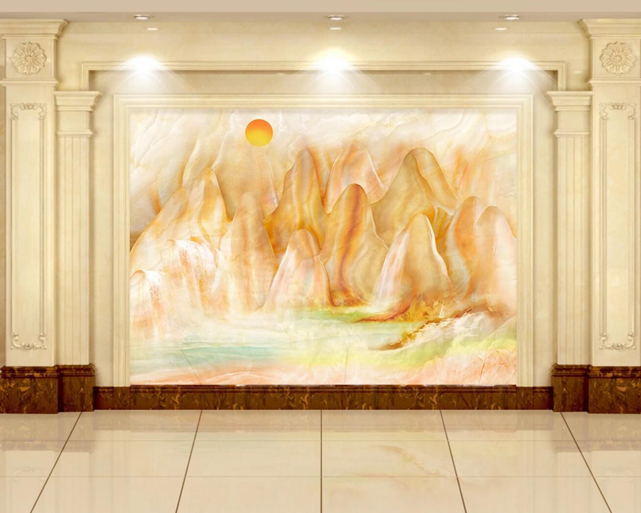 3D Yellow Mountain WC477 Wall Murals