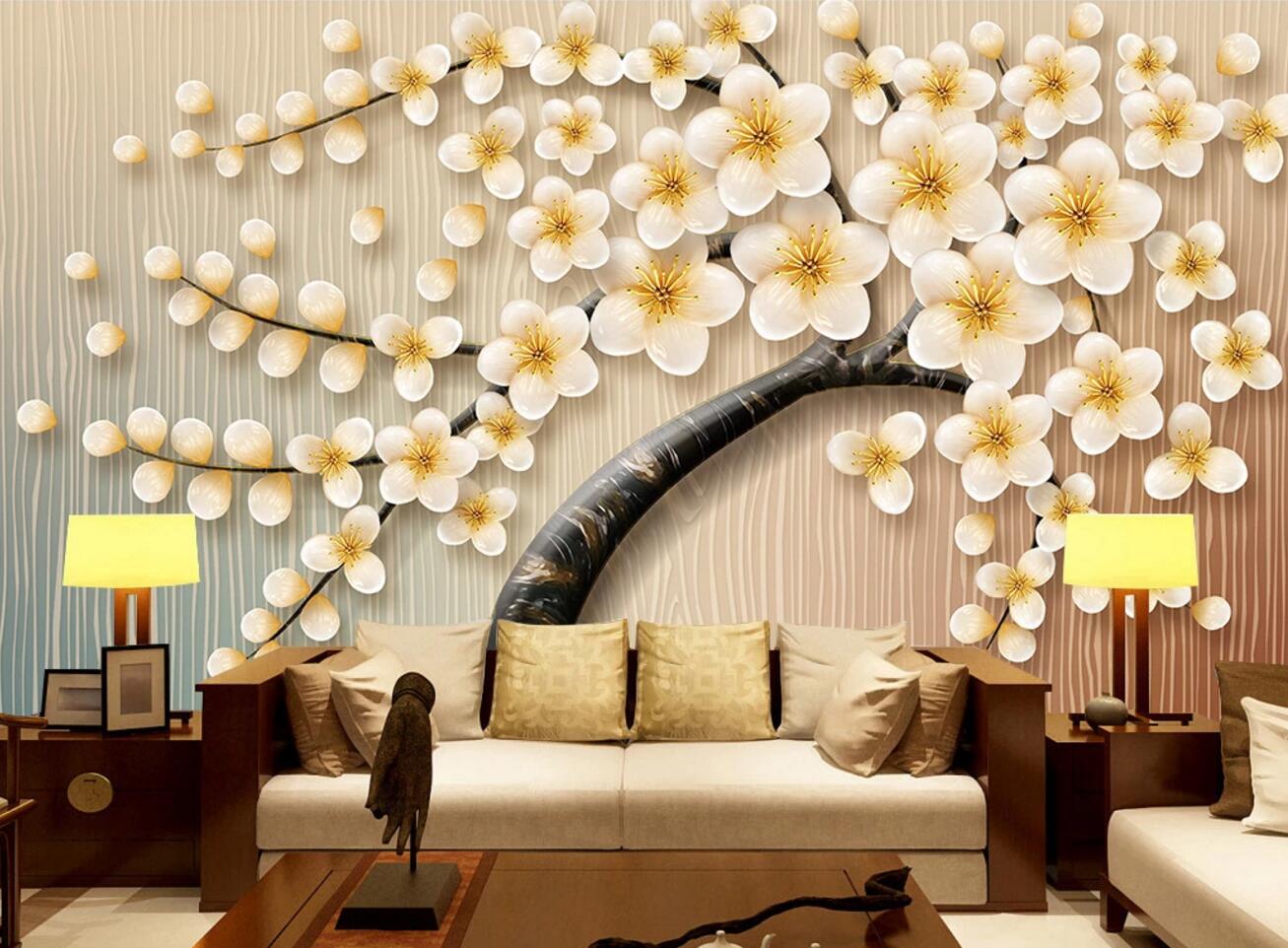 3D Plum Blossom WC445 Wall Murals