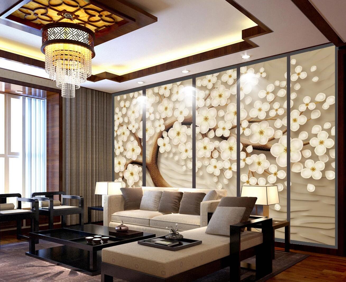 3D White Plum Tree WC443 Wall Murals