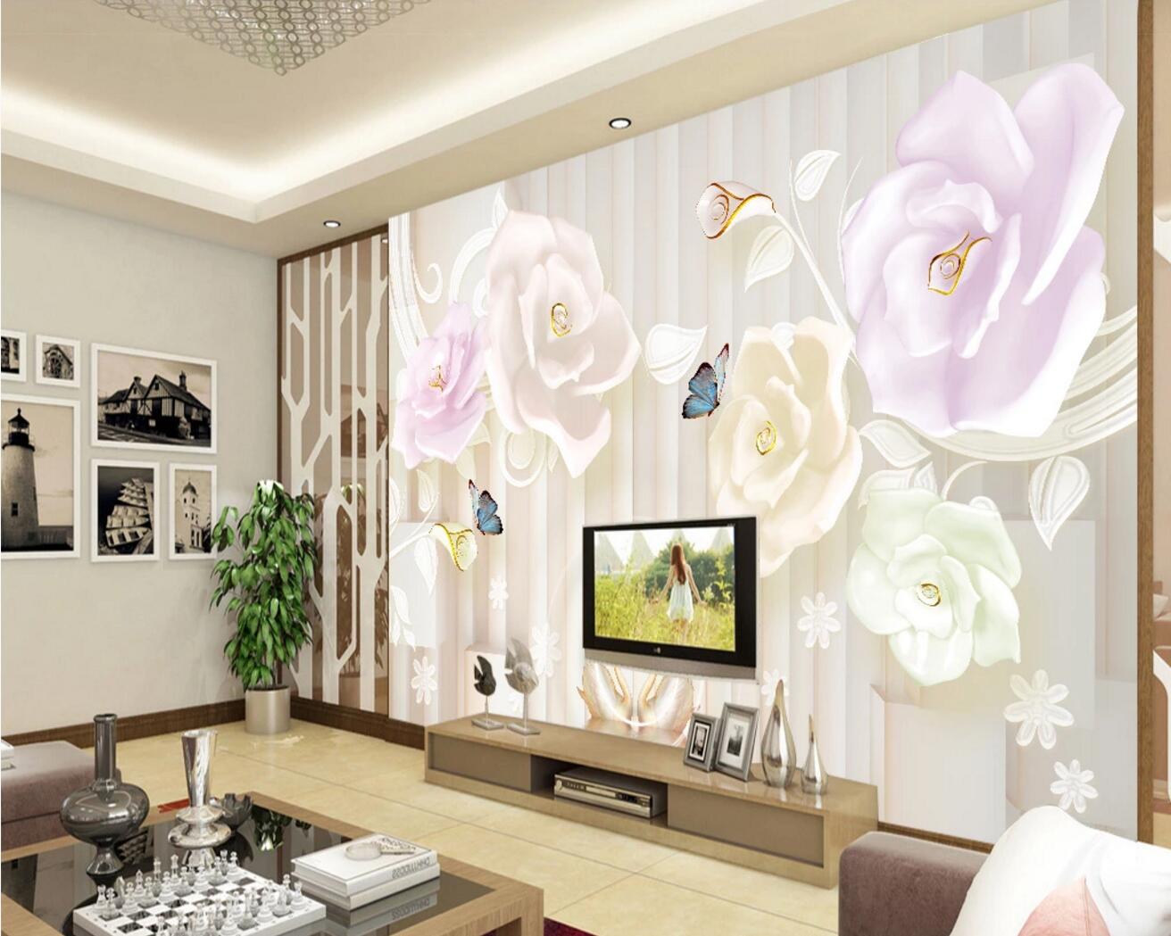 3D White Swan WC536 Wall Murals