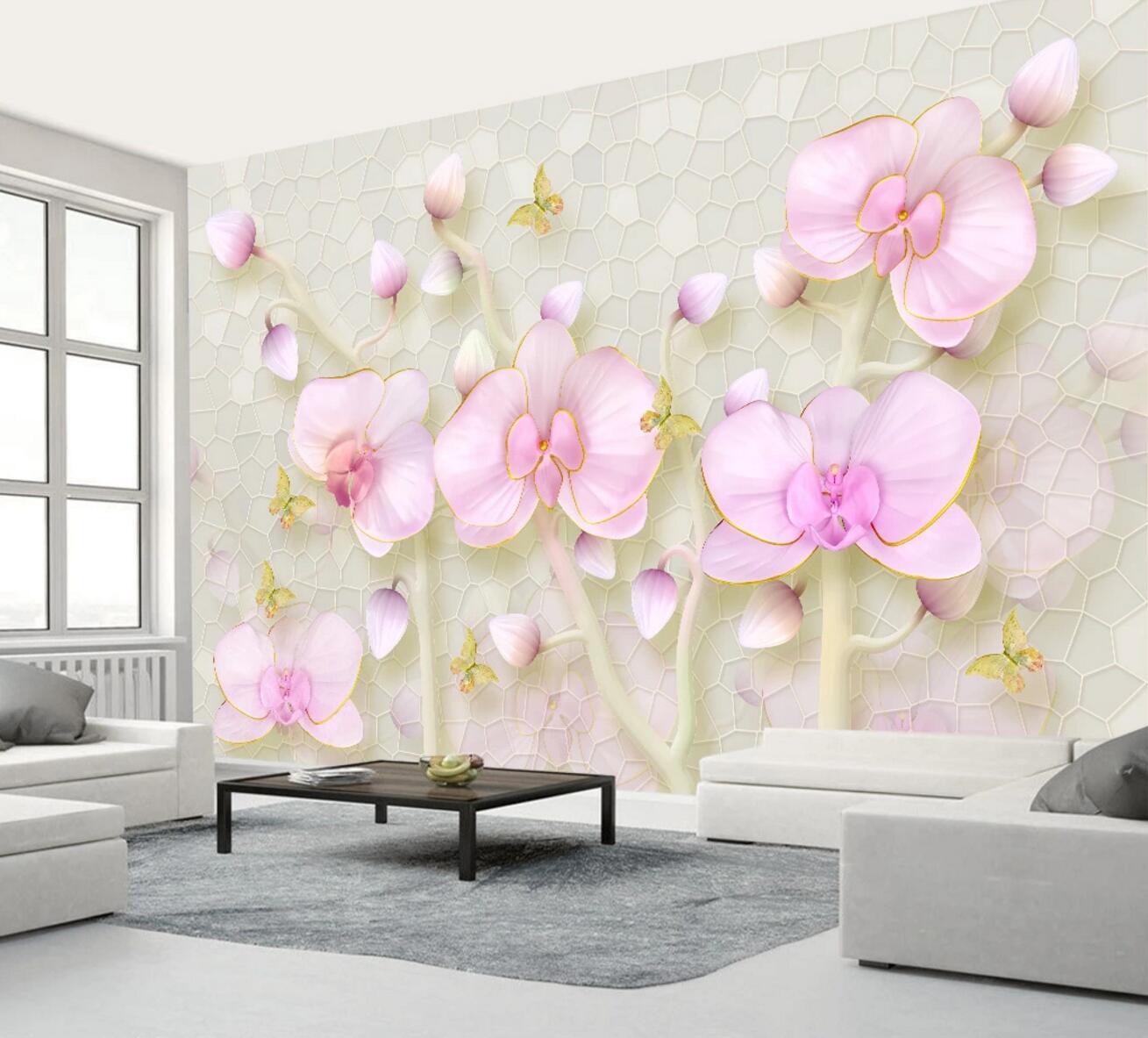 3D Butterfly Flower WC522 Wall Murals