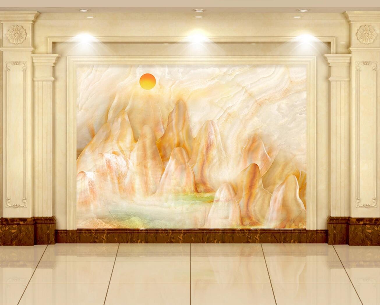 3D Golden Mountain WC488 Wall Murals