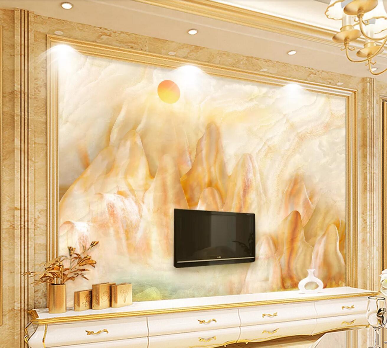 3D Golden Mountain WC488 Wall Murals