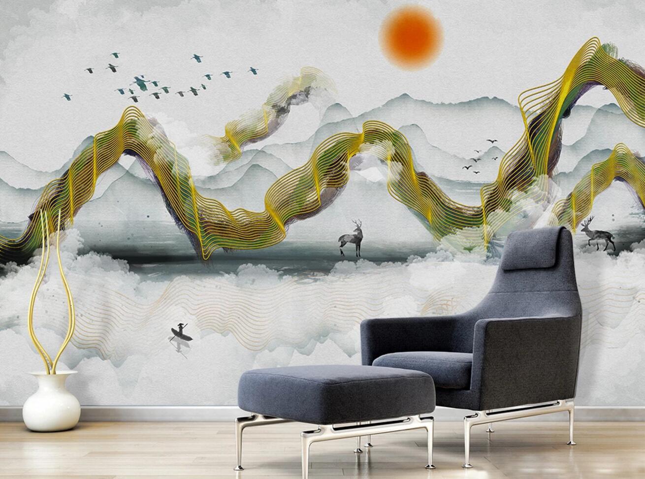 3D Sun White Cloud WC653 Wall Murals