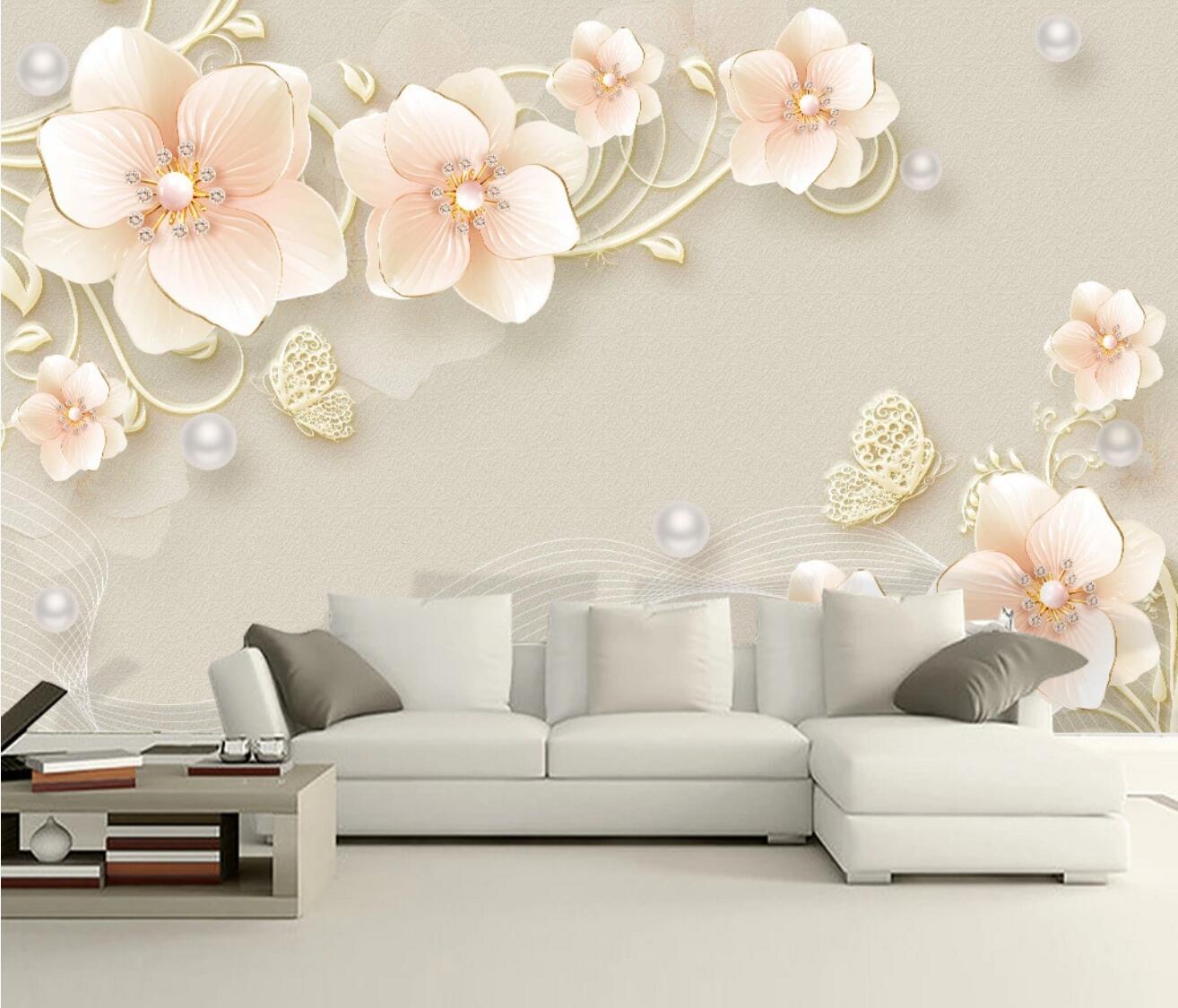 3D Flower Butterfly WC592 Wall Murals