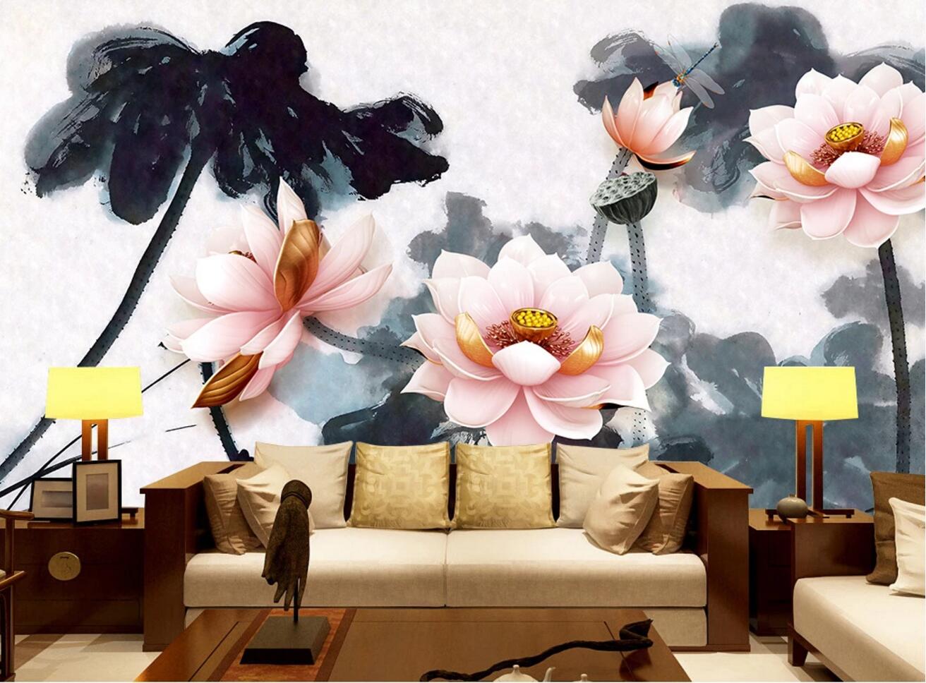 3D Ink Lotus WC569 Wall Murals