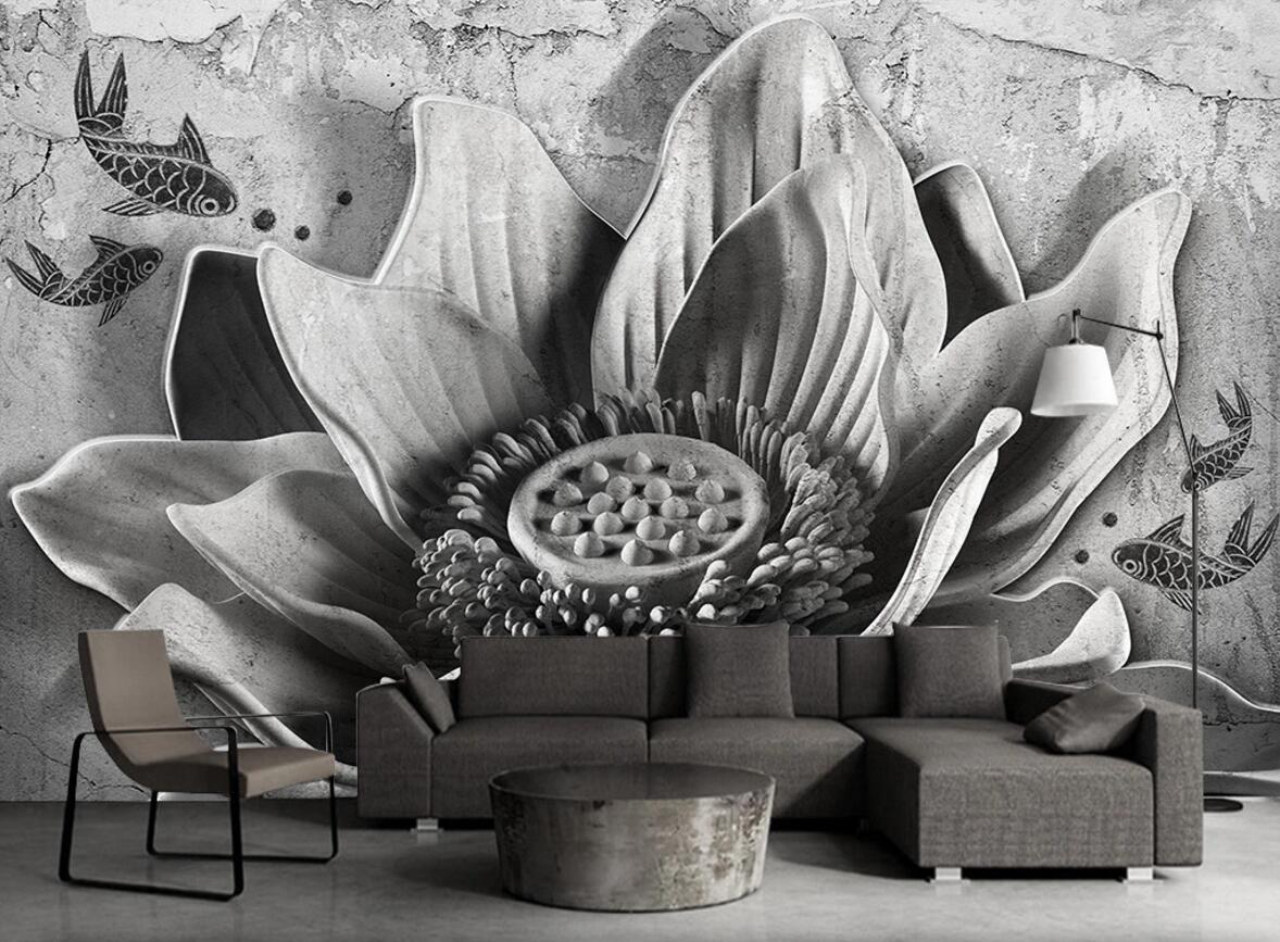 3D Black Lotus WC776 Wall Murals