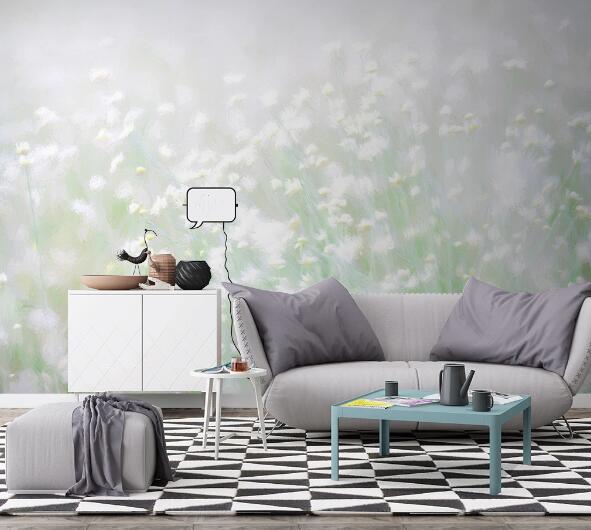 3D White Flower WC1314 Wall Murals