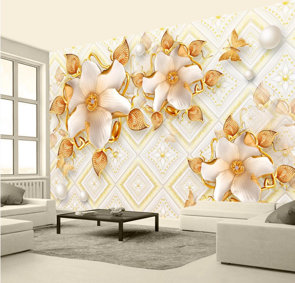 3D Yellow Flower WC688 Wall Murals