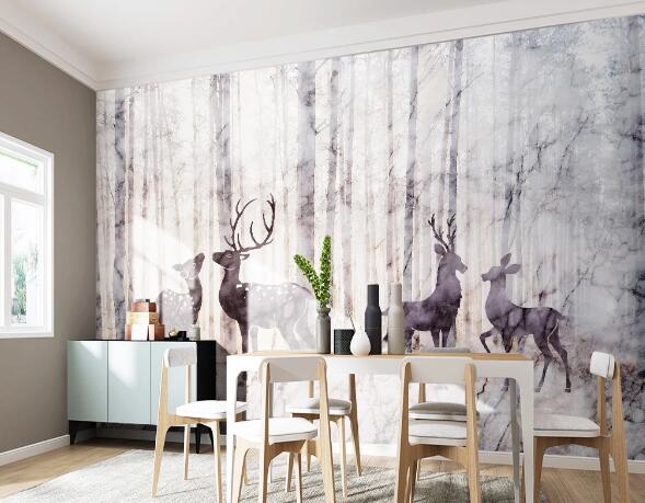 3D Woods Sika Deer WC1264 Wall Murals