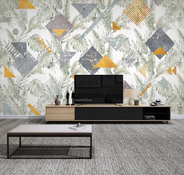 3D Yellow Triangle WC1257 Wall Murals