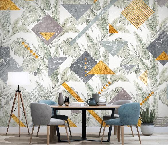 3D Yellow Triangle WC1257 Wall Murals