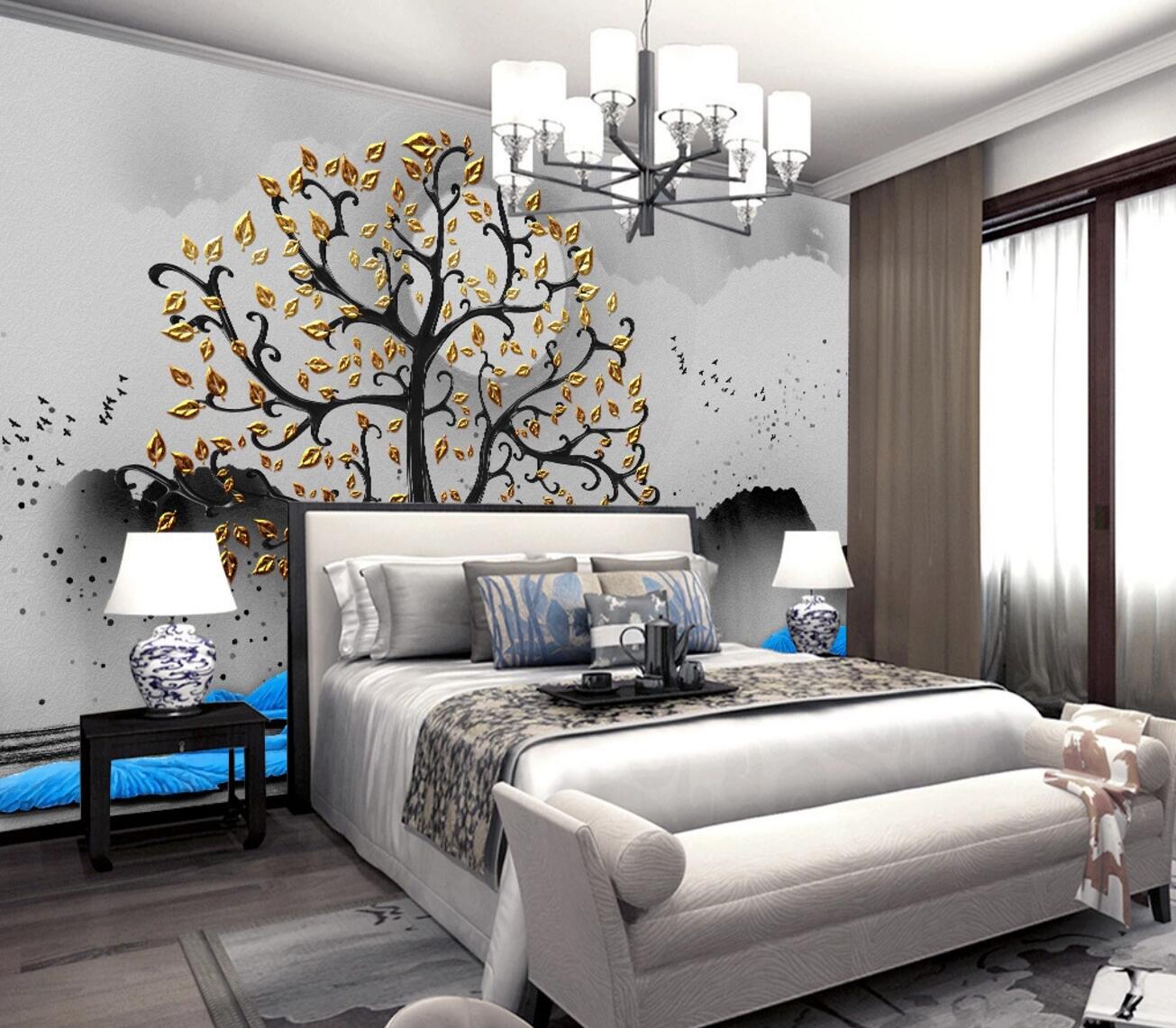 3D Golden Tree Fawn WC1060 Wall Murals