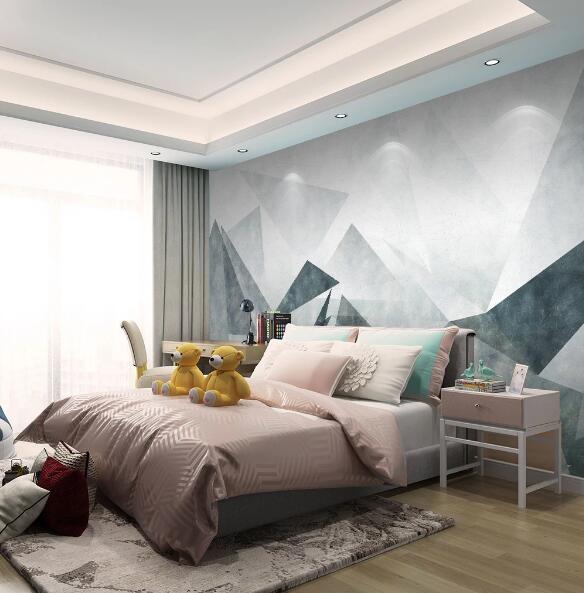 3D Green Triangle WC1255 Wall Murals