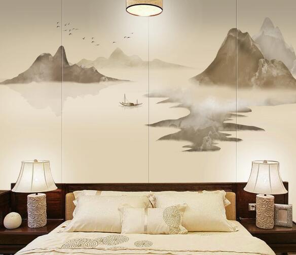 3D Mountain Reflection WC2175 Wall Murals